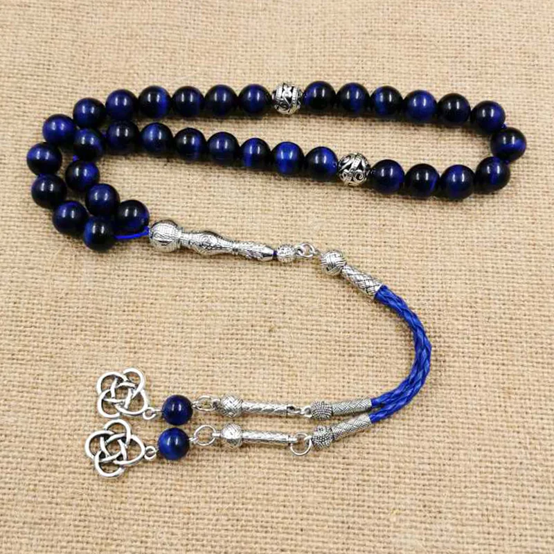 Tasbih браслет из натурального синего тигрового глаза все новое мусульманский