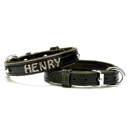 

Adjustable Nameplate Dog Puppy Collar 1,5x20-25cm - Black Neck Strap Pet Accessories Pitbull Bulldog Beagle can Match Leash