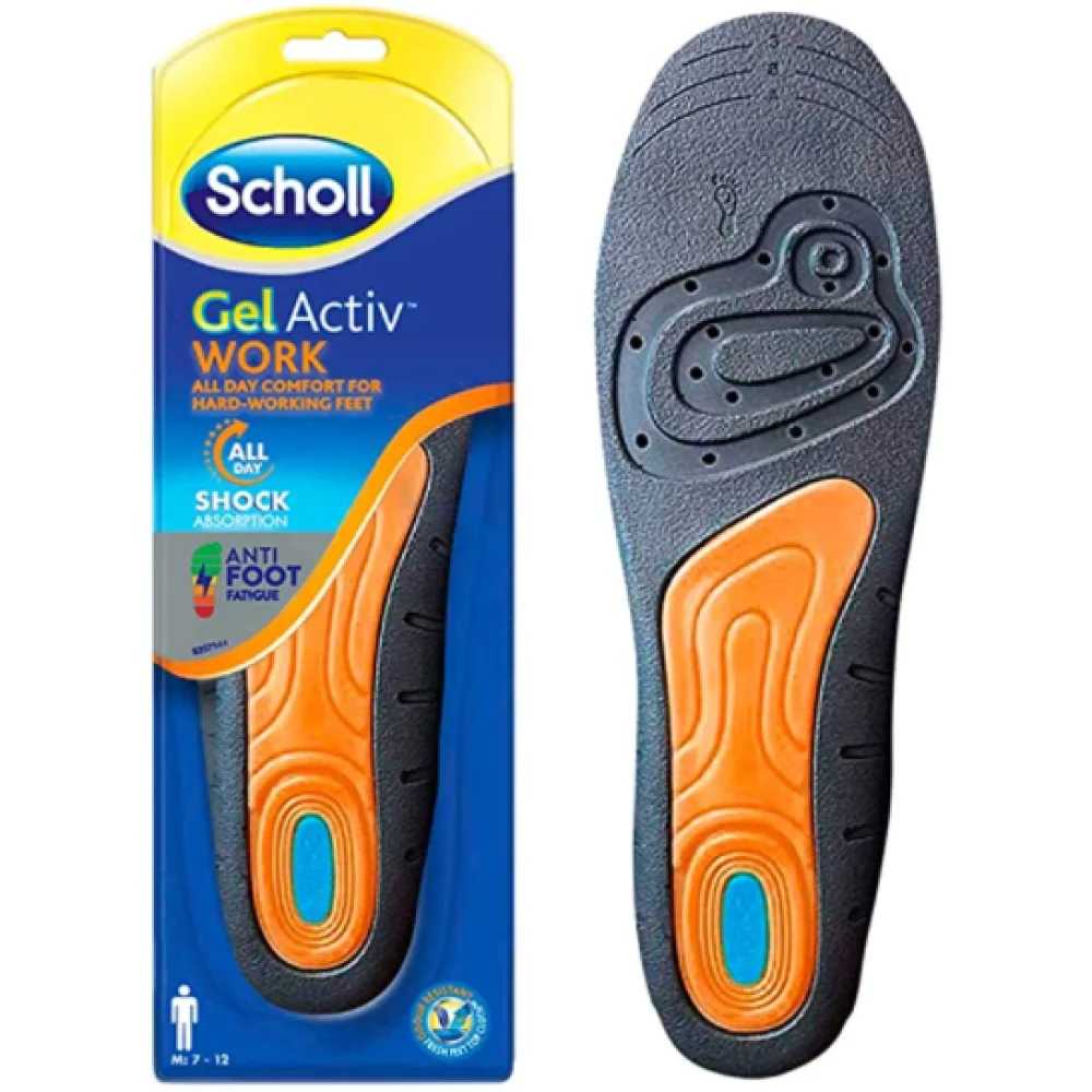 

Scholl Gel Active Work and Everyday Insoles For Men Non-Slip Orthopedic Feet Soles Adjustable Pad Casual, flat Shoes, Sneaker,
