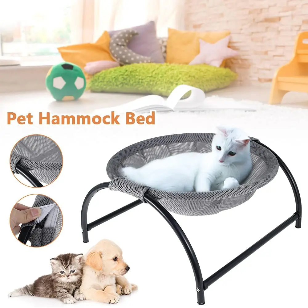 Pet Bed Free-Standing Cooling Elevated Sleeping Bed for Cat Dog Washable Breathable Mesh Detachable for Indoor Outdoor Travel