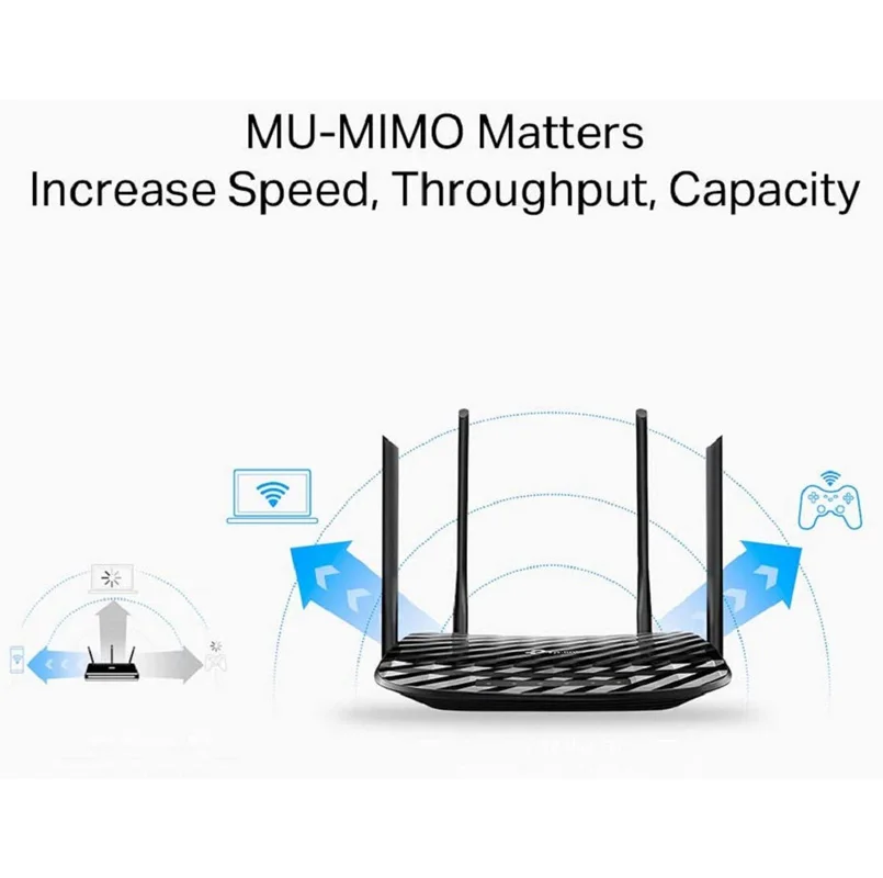 Wi Fi роутер TP LINK стрелок C6 Гигабитный беспроводной dual band AC 1200 Мбит/с 2 4 ГГц (300 Мбит/с)