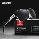 Мужские солнцезащитные очки KDEAM, квадратные поляризационные солнцезащитные очки, оригинальный брендовый чехол на молнии