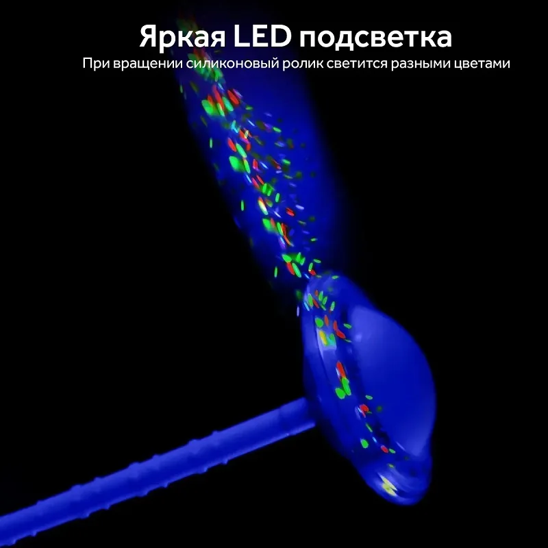 Нейроскакалка Star accessories светящаяся скакалка на ногу с LED роликом синий |