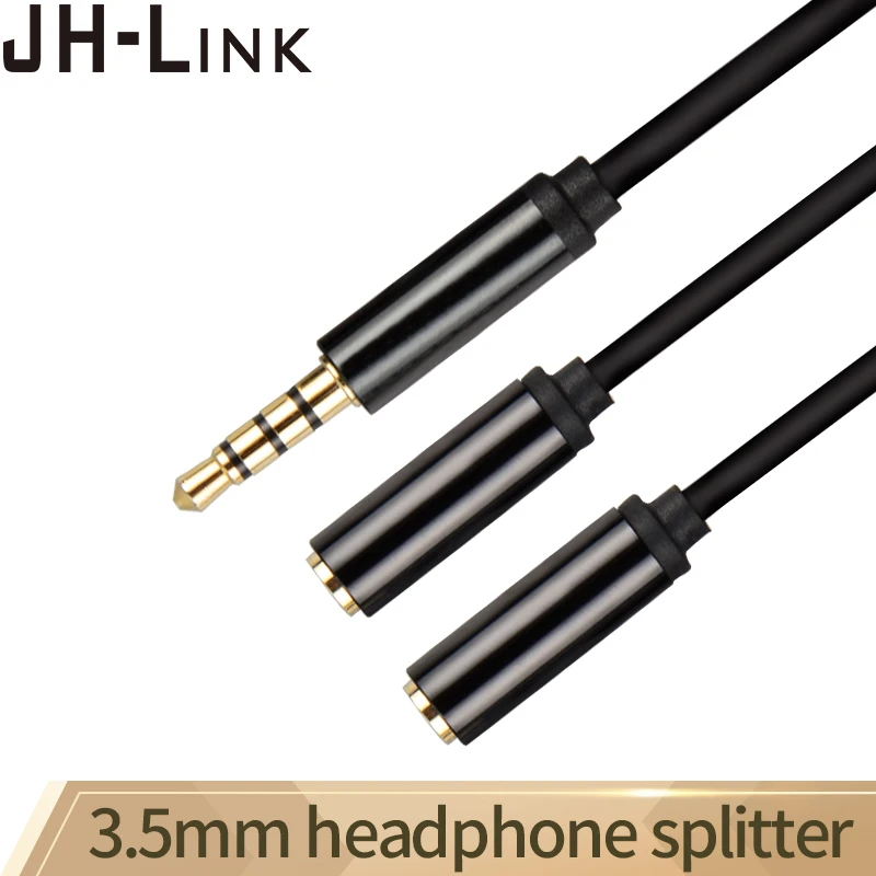 

JH-LINK 3.5mm Male To 2 Female Jack Stereo AUX Audio Cable Splitter For iPhon MP3 Tablet Computer Speaker 3.5 Jack Adapter
