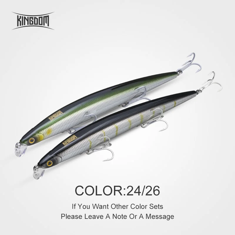 180mm-29g Color24 26 Kingdom Fishing Приманка для морской рыбалки приманка Джеркбейт 180 мм 29 г/33 г плавающий медленно тонущий воблер для мелкой рыбы шесть цветов Модель 5333-S - Цвет: 180mm-29g Color24 26