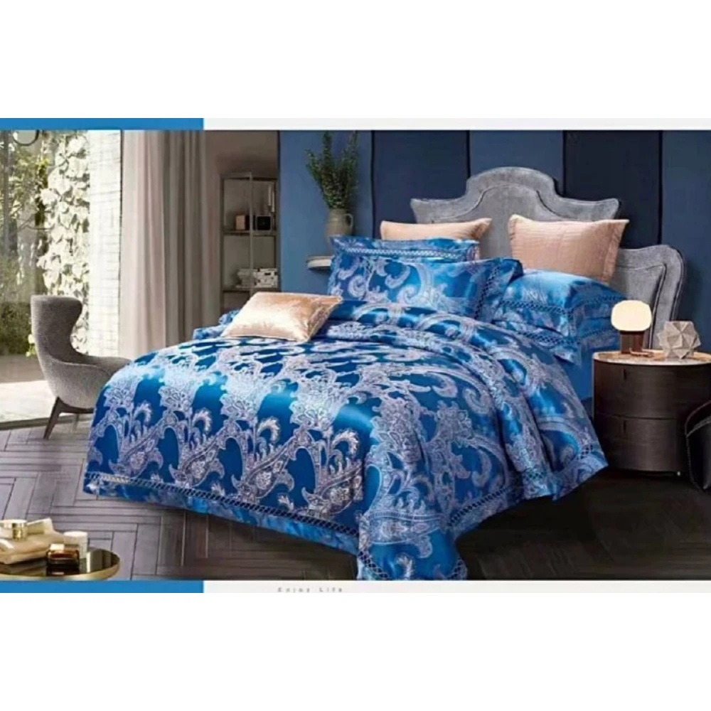 Gift Set bed linen satin Jacard euro bedding set Linens Bed cotton Satin Euro sets sheet Pillowcase Bedspread on the | Дом и сад