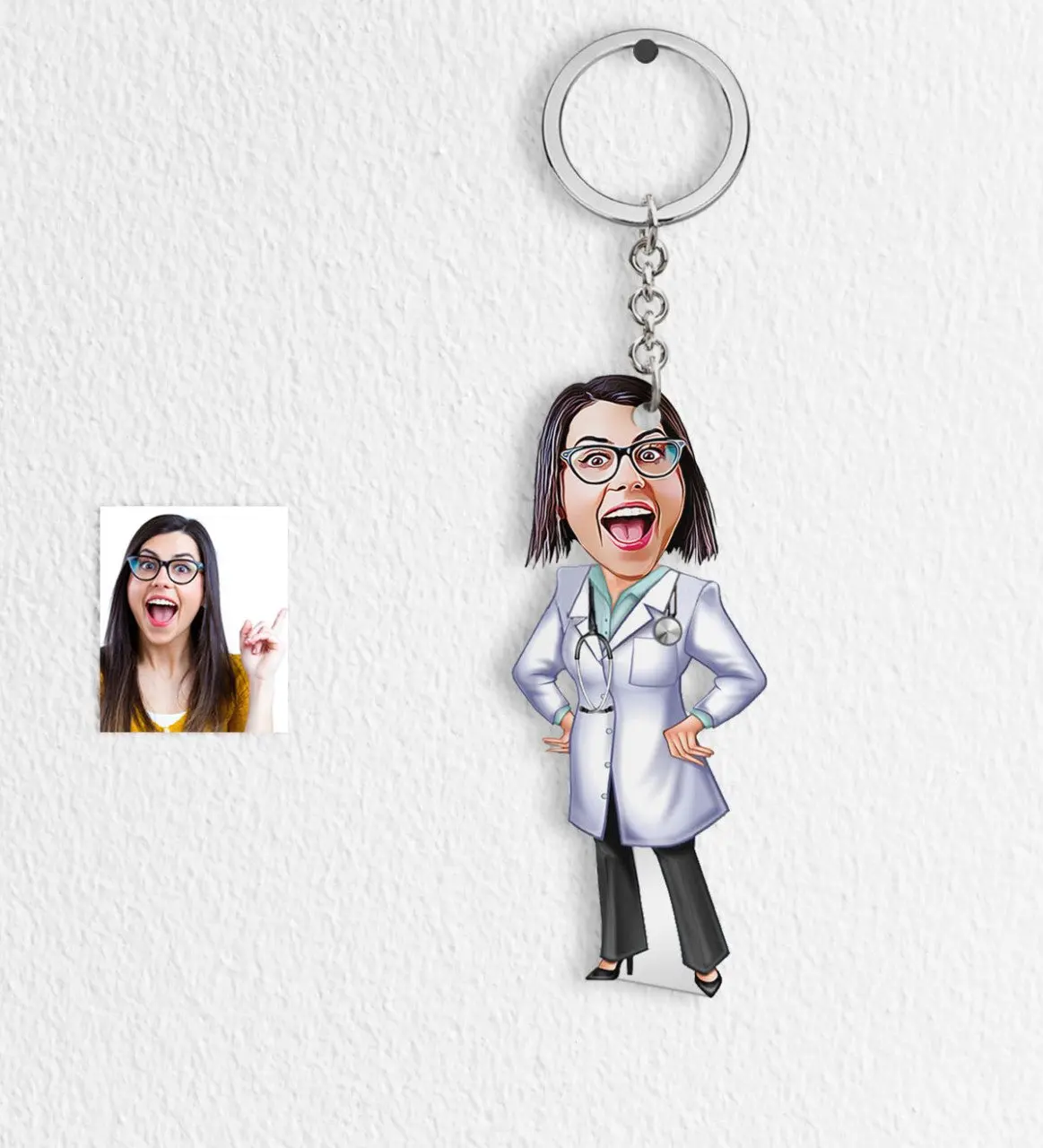 

Персонализированные Женские Keychain-1 с рисунком доктора