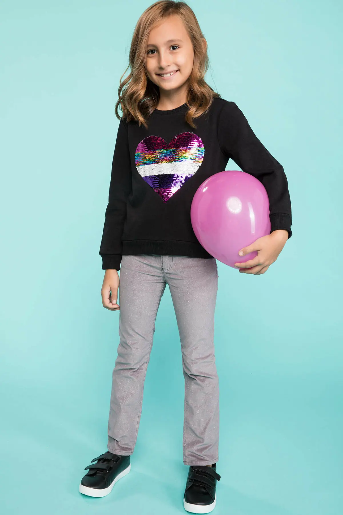 DeFacto/Новые модные пуловеры с круглым вырезом и блестками для девочек