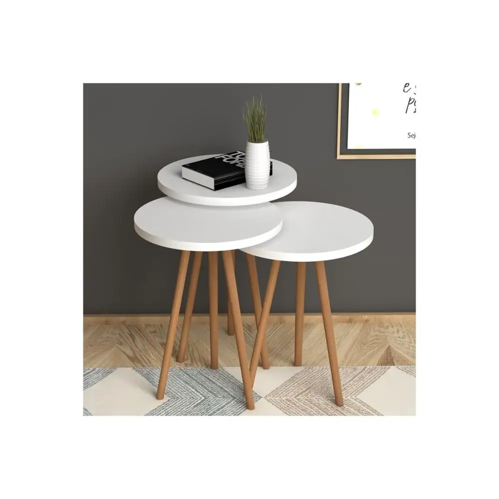 Сделано в Турции 3 шт. журнальные столики Мини Современные бело коричневые