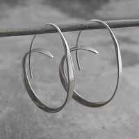 large hoop earrings for women gold silver color geometric irregular flat lines simple womens earrings jewelry wholsale 63cm
