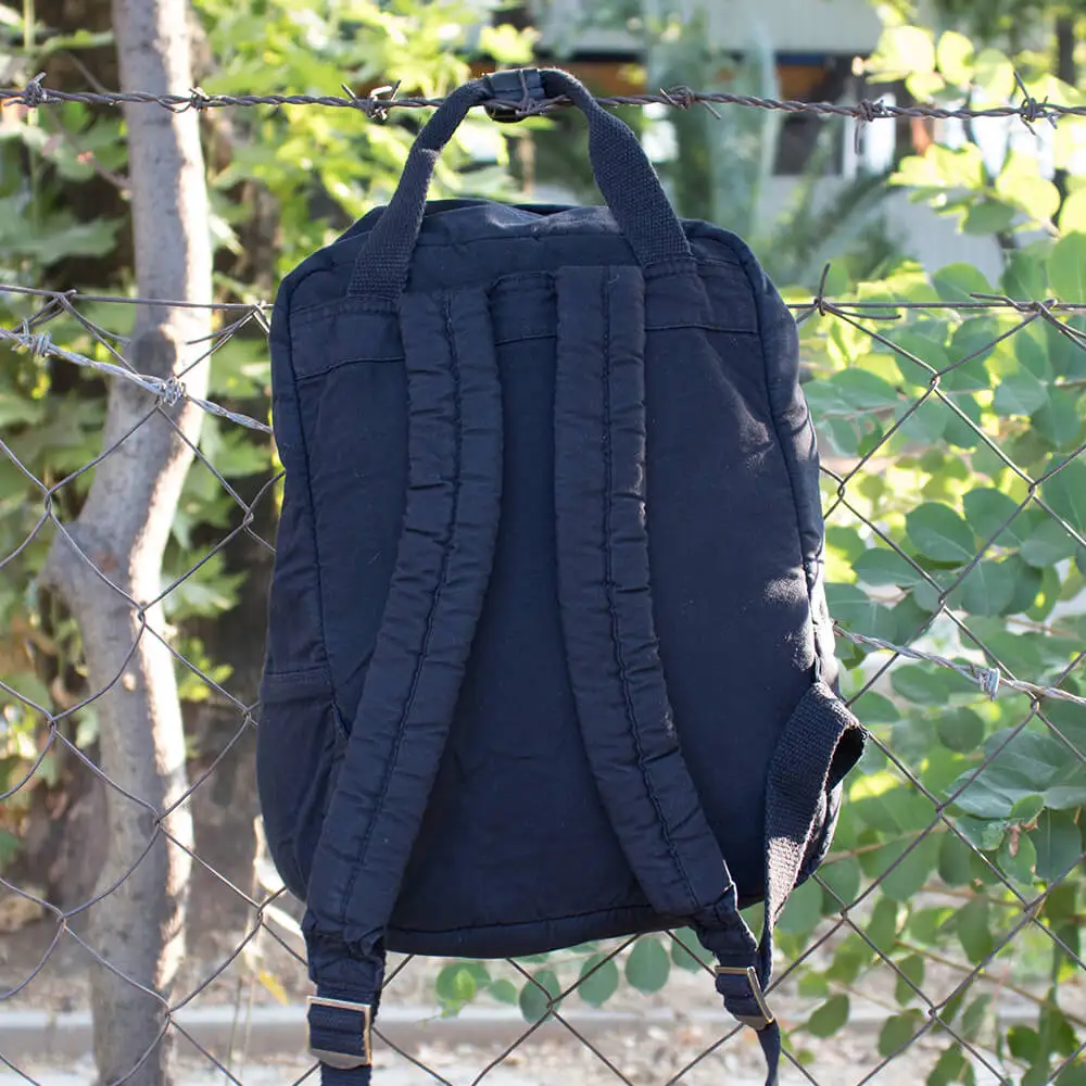 Старый хлопок карго Ситцевая сумка рюкзак 5109 черный унисекс женский и мужской