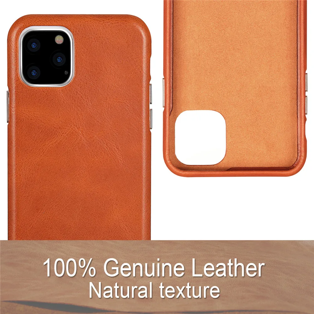 Jisoncase кожаный чехол для iPhone 11Pro MAX, ультра тонкий чехол из натуральной кожи, противоскользящий мягкий захват, устойчивый к царапинам чехол