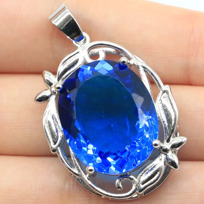 40x23 мм большой европейский дизайн создан красный рубин Париж голубой топаз для