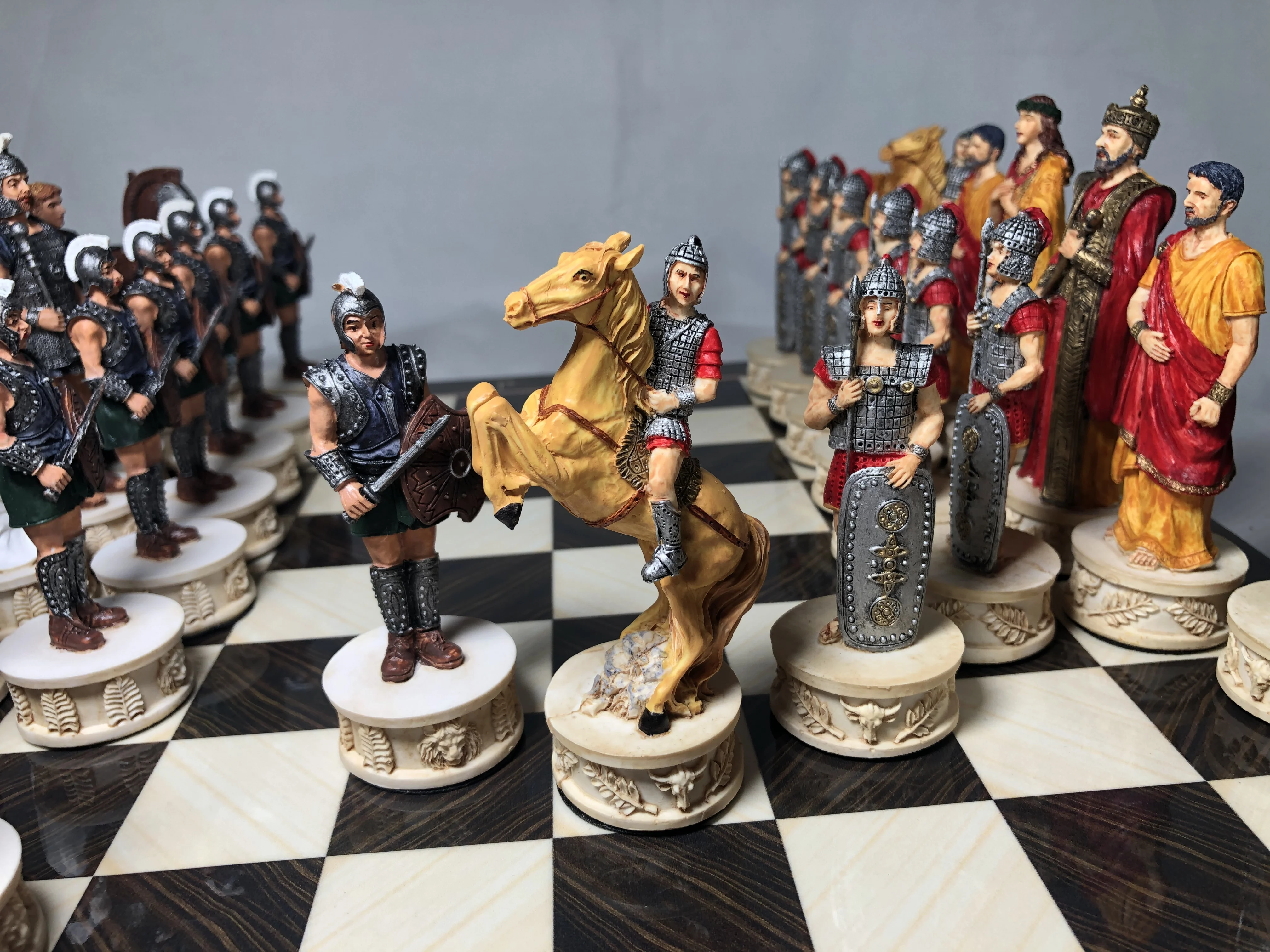 Шахматный набор Trojan vs Sparta коричневый шахматный ручной работы шахматная игра