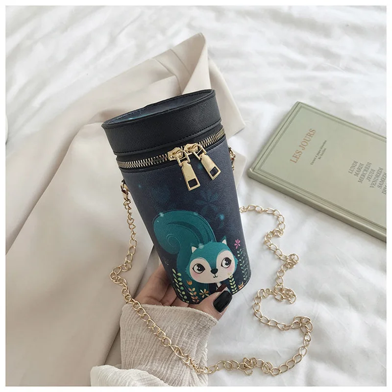 Милая сумка-мешок женские сумки на плечо сумка через с милым принтом попкорна