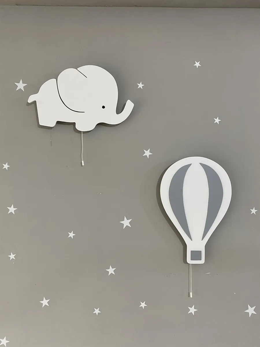 Jaju Baby White Elephant and White Balloon Night Light  Lighting