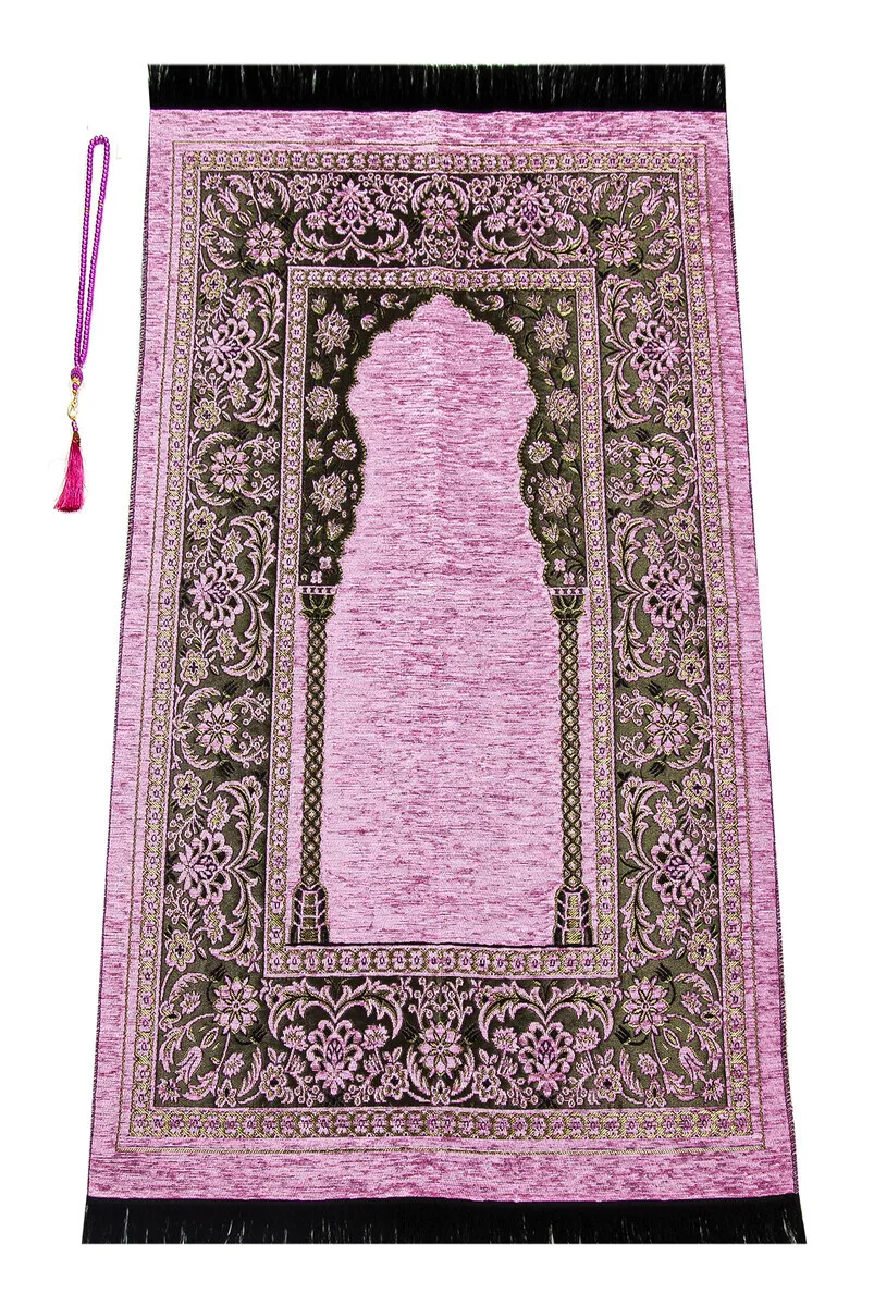 

LUXURIOUS WITH ITS WONDERFUL TEXTURE Luxurious Mihrab Thick Chenille Prayer Rug Pink FREE SHİPPİNG