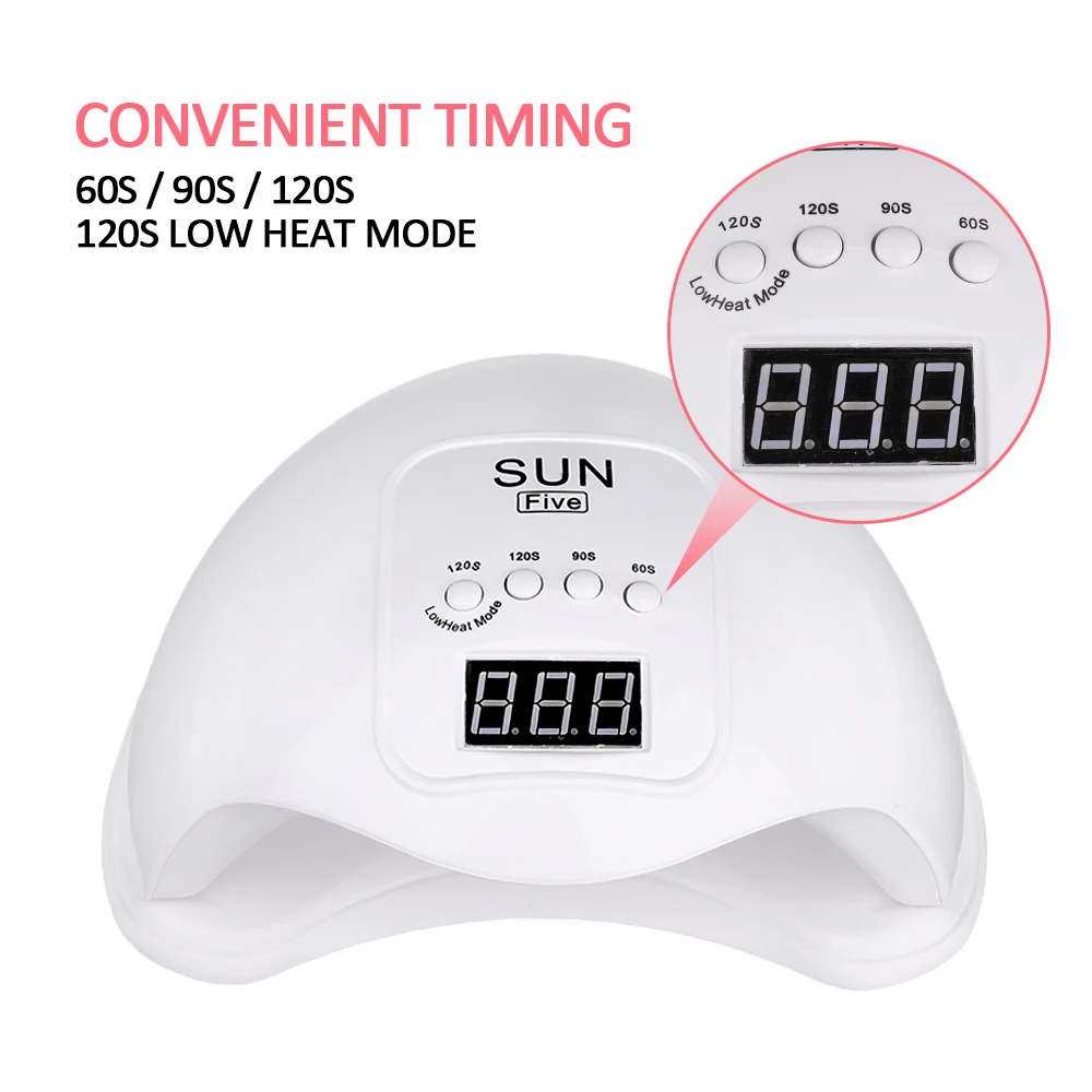 

48W LED Nail Lamp with 24 Pcs Led Light For Manicure Gel Nail Dryer Drying Nail Polish Lamp 60s/90s/120s Lowheat Mode Tool