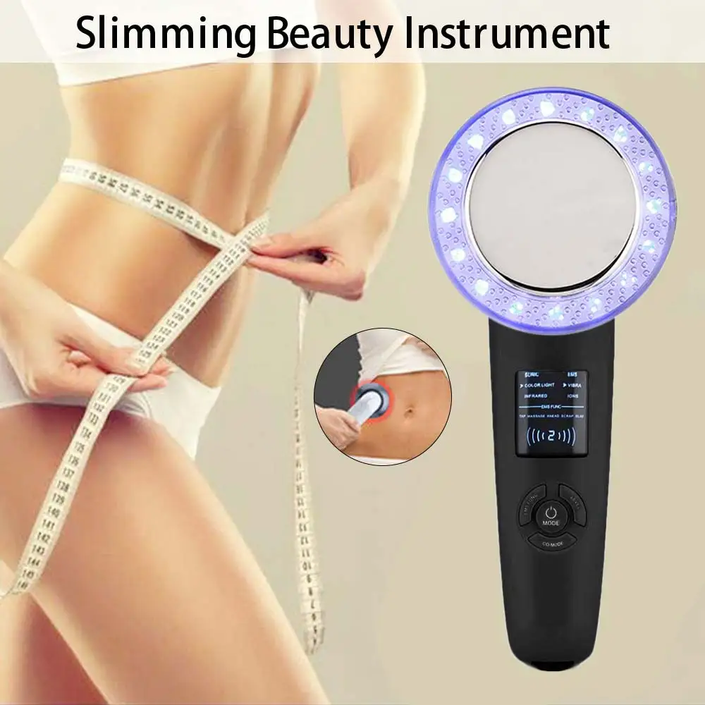 Beste 6 In 1 Body Afslanken Massager Led Light Ems Infrarood Ultrasone Body Massager Apparaat Vet Brander Cavitatie Gezicht Schoonheid Massager