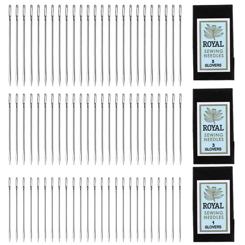 

Nonvor 25Pcs Leather Sewing Needles Stainless Steel Handmade Sewing Needles Needlework for DIY Leather Craft Sewing Tools