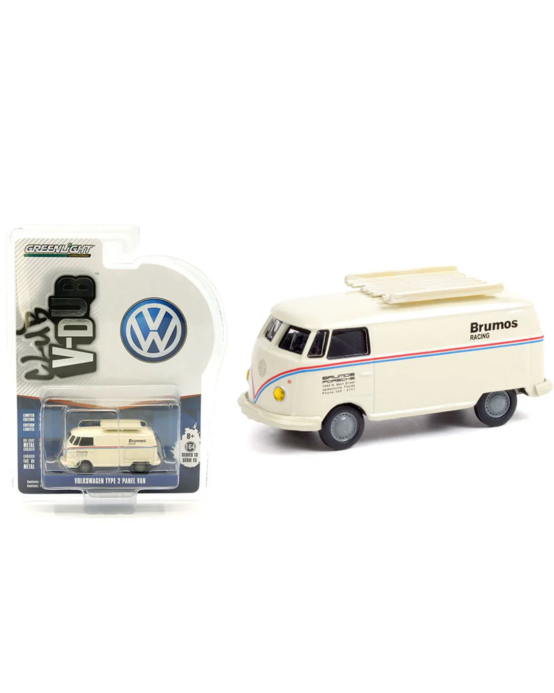

Greenlight 1:64 Club Vee-Dub Series 13 Brumos Racing – Type 2 Panel Van