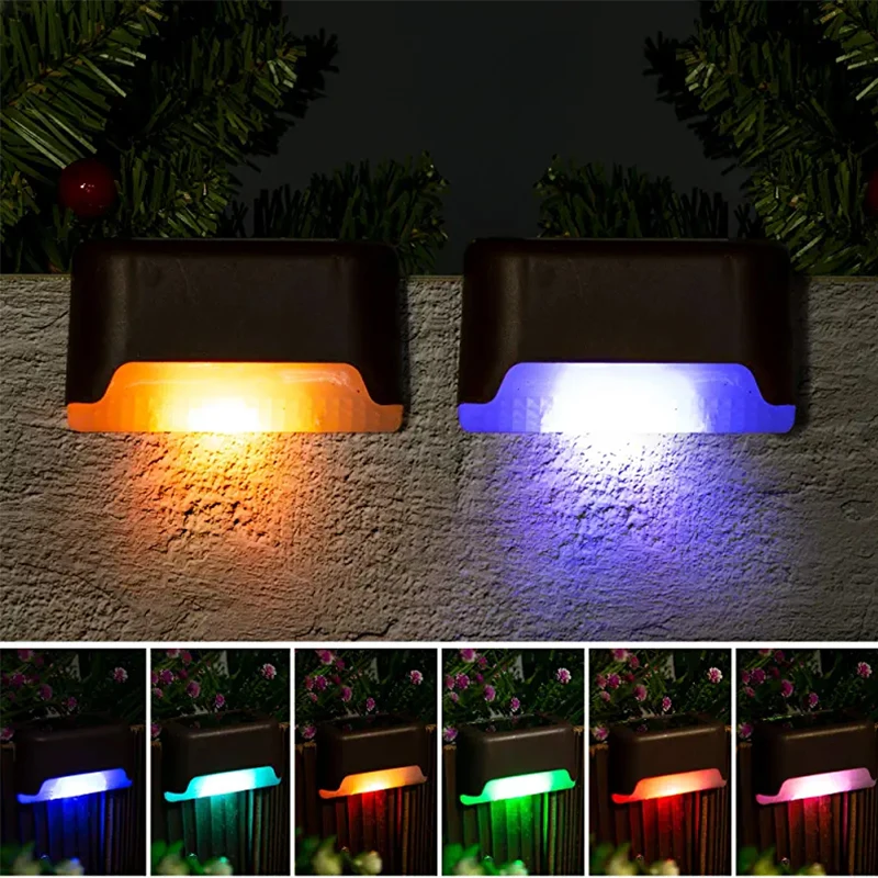 

Solar Deck Light Outdoor Solar Step Lights Waterproof Landscape Color Changing Lamp for Garden Stairs Fence Yard Patio Path