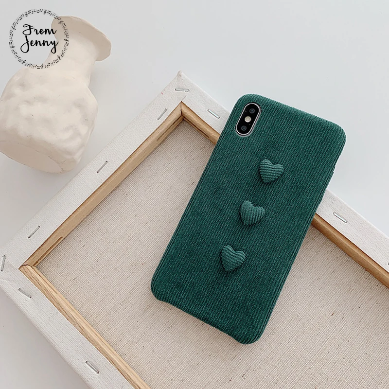 From Jenny вельветовые стерео любовь к iPhone x xr xs max 6 6s 7 8 плюс простые однотонные Цвет