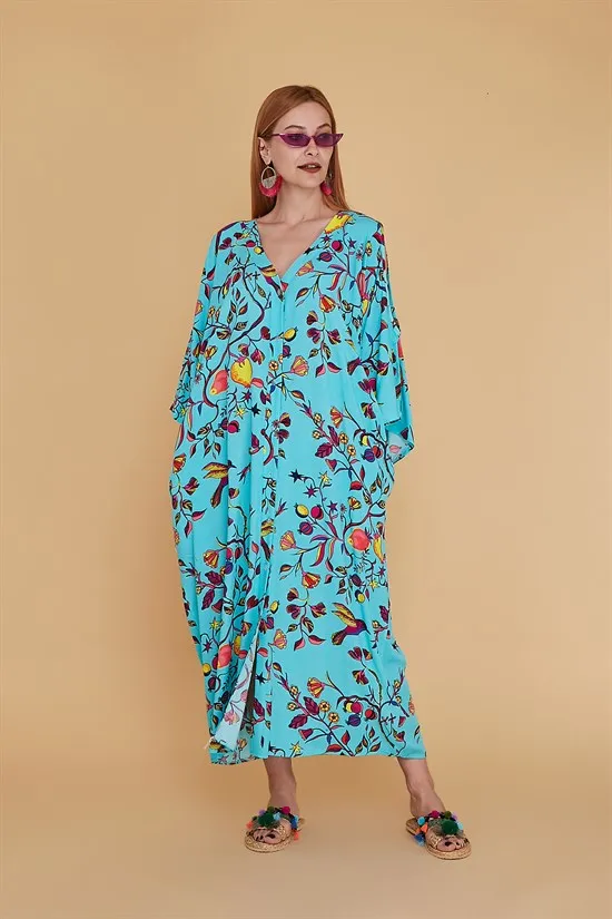 

Elegant New Fashion 2021 Long Boho Cotton Dresses With Open Shoulder Side Coral Pattern Plus Size Options 4xl 5xl 6xl For Women