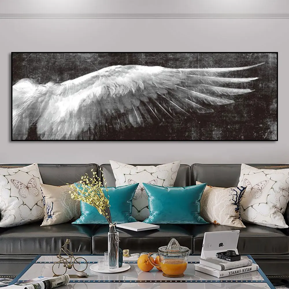 

Nordic Style Black And White Angel Wings Canvas Paintings on the Wall Art Posters And Prints Wings Abstract Pictures Home Decor