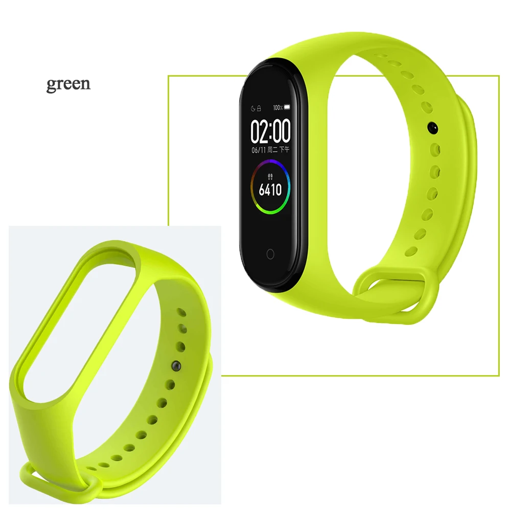 Для Xiaomi mi band 3 4 ремешок mi Band 3 4 ремешок Спортивные Силиконовые часы браслет на запястье mi band 3 ремешок аксессуары умный Браслет