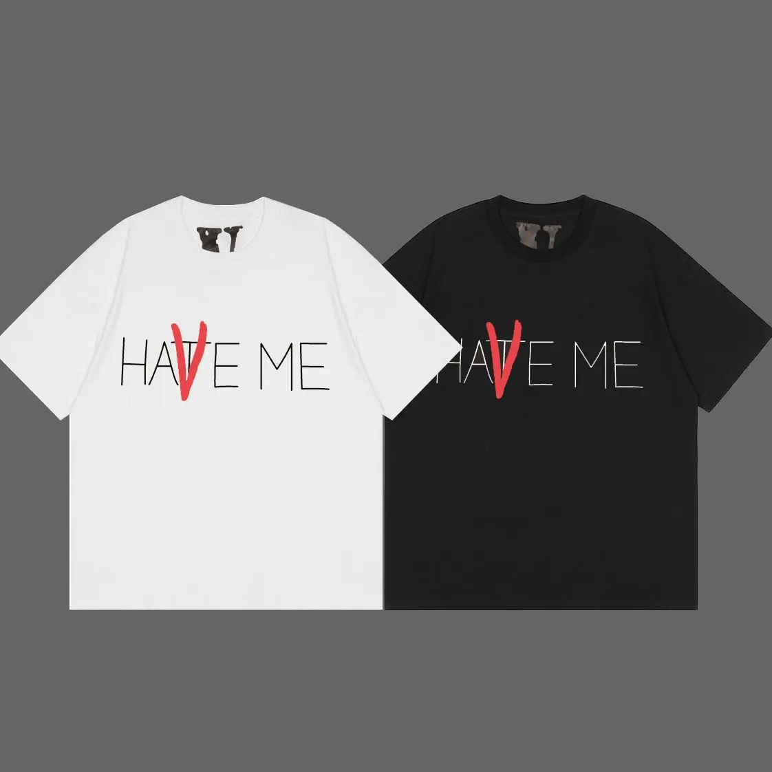 

V*LONE Short-sleeved Men's T-shirt 100% Cotton Men's and women's original brand Street Wear Women's T-shirt Harajuku Hip-hop T-s