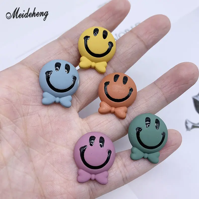 Acrylic Smailing Rubber Face Jewelry Making Beads Through hole Children headdress band hair rope Decoration Accessory | Украшения и