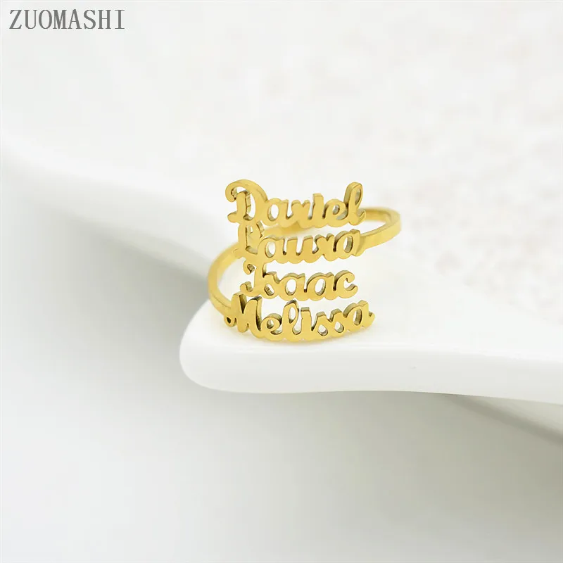 Индивидуальное кольцо с различными именами именем семьи индивидуальные