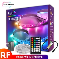 28keys rf touch remote rgb led strip lights with 3keys manual button led bar lights lighting for room christmas decoration