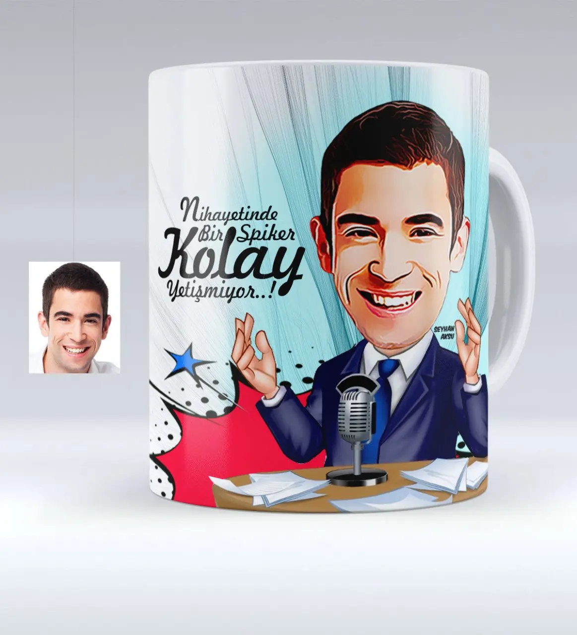 

Персонализированные Mr диктор карикатура белая кружка чашка-1