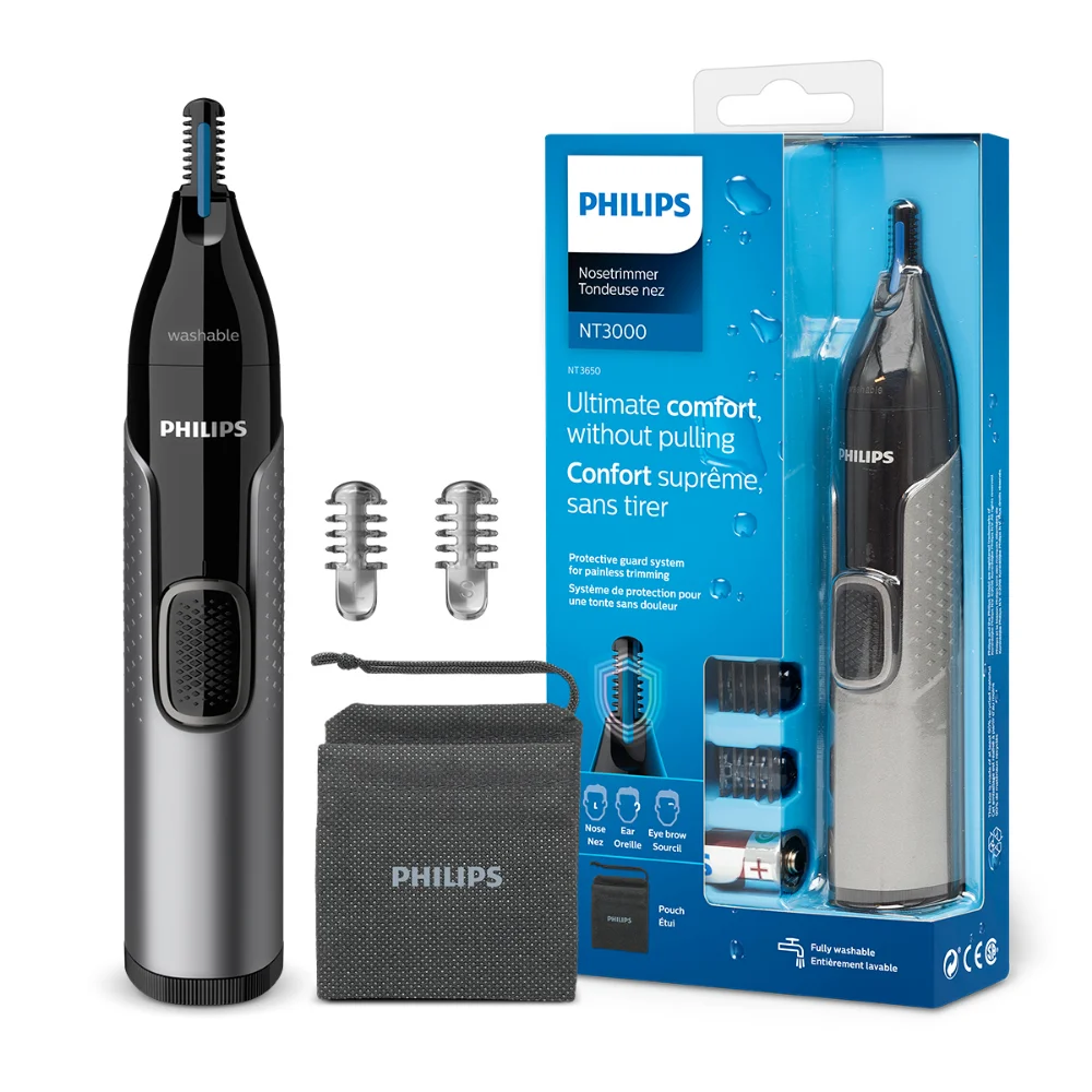 Электрический Триммер Philips для носа и ушей Беспроводная Бритва моющаяся