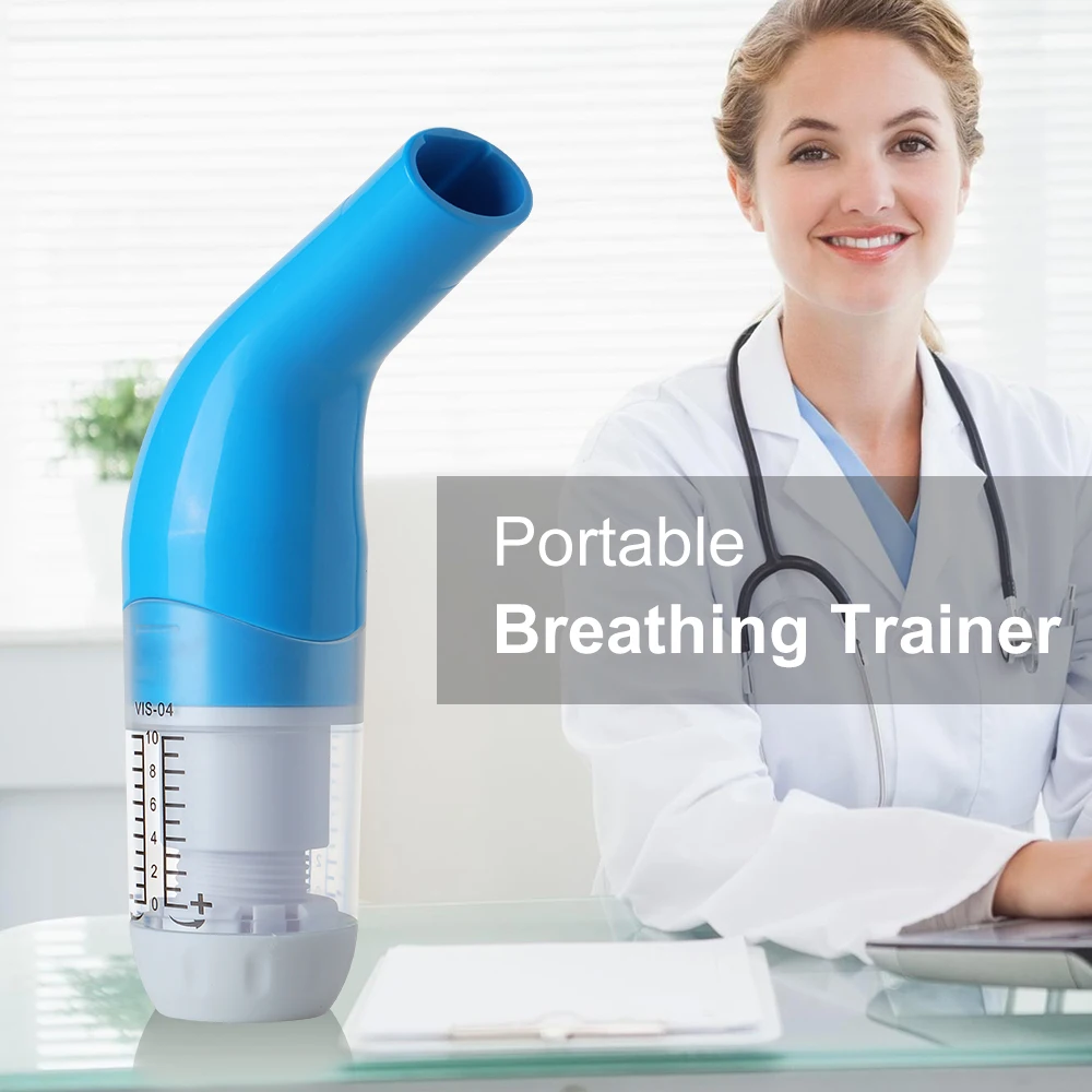 

VIS-04 Portable Breathing Trainer Mouthpiece Lung Function Improvement Spirometer COPD Breath Exerciser physiontherapy Aid