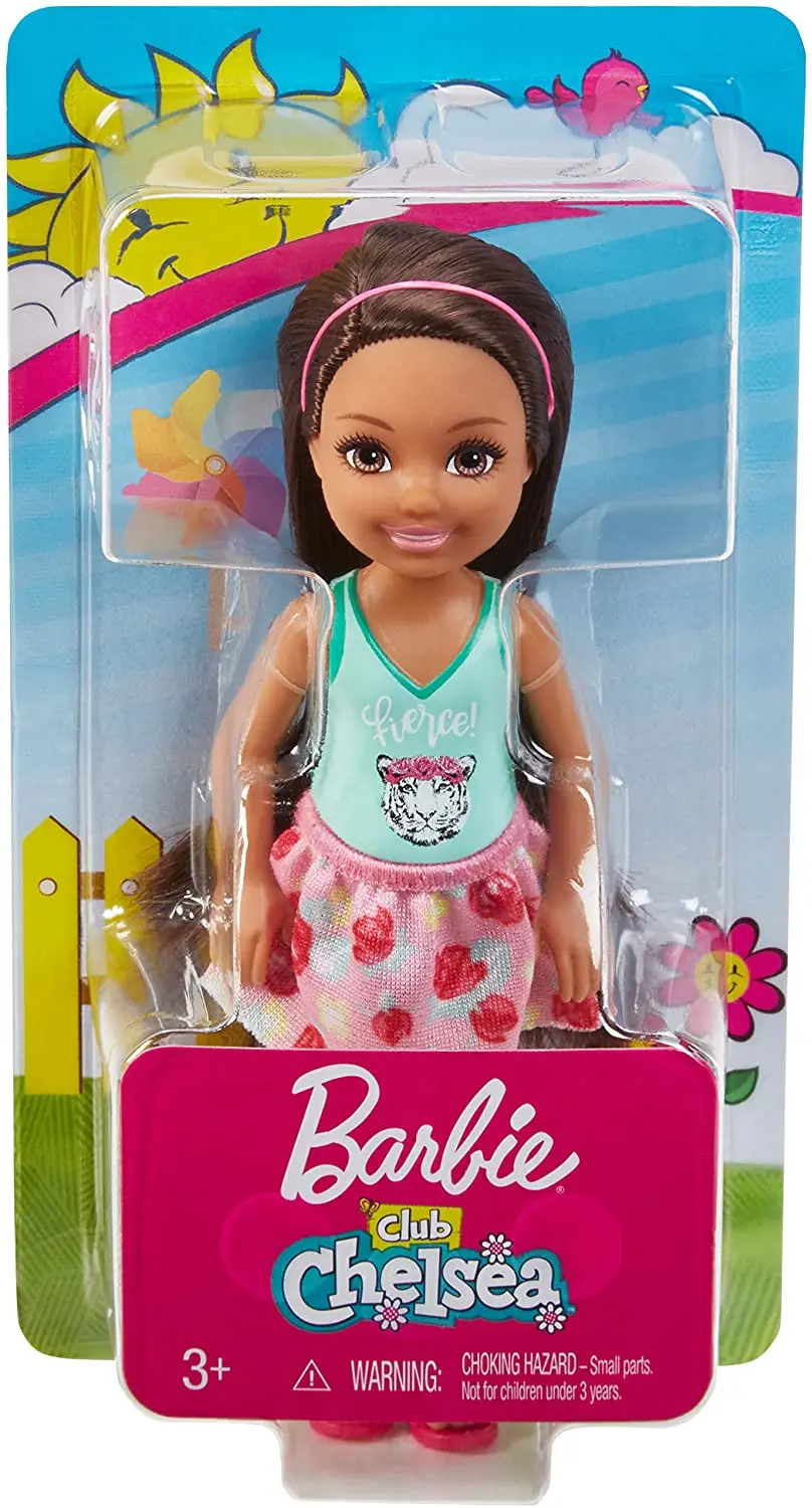 

Barbie Club Chelsea Doll, Brunette with Fierce Tiger Graphic, Barbie Orginal Doll, 3-10 Years Old, Toys of Girls