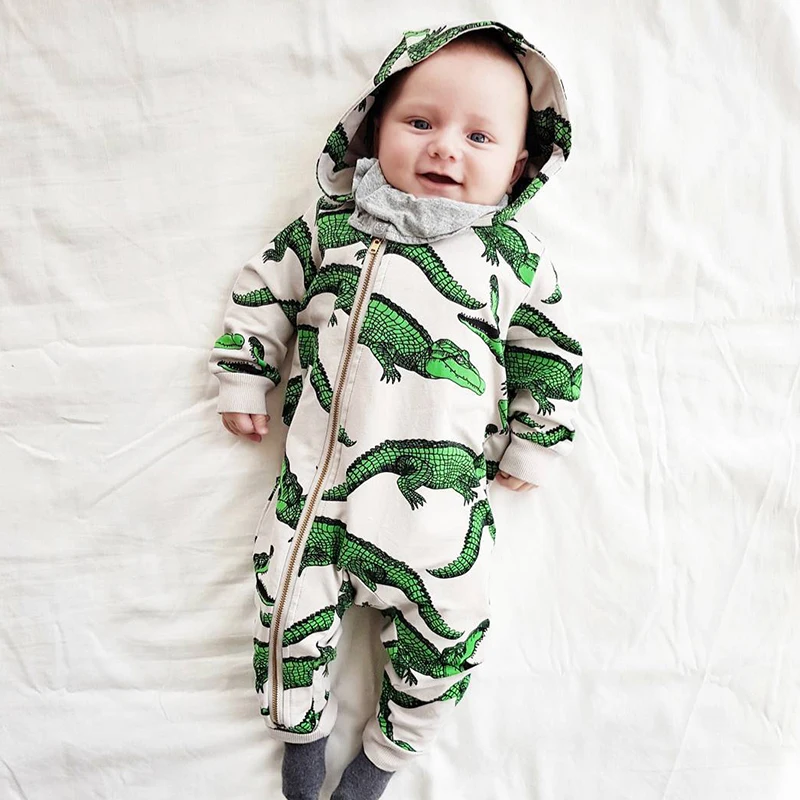 TinyPeople симпатичным крокодилом детская одежда осень хлопковая куртка с капюшоном