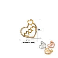 heart shaped mom pendant womens necklace bracelet hand braided jewelry diy accessories cubic zirconia charm gifts for mom