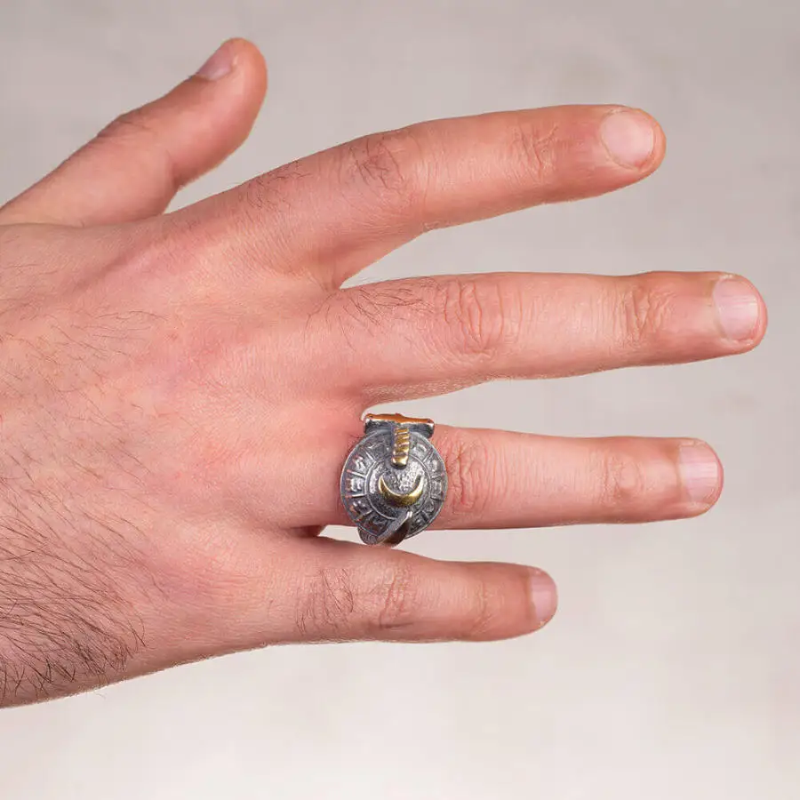 925 пробы серебряные кольца в виде меча IYI kayi Clan 12 фигурок животных Dirilis Ertugrul Gazi Thumb