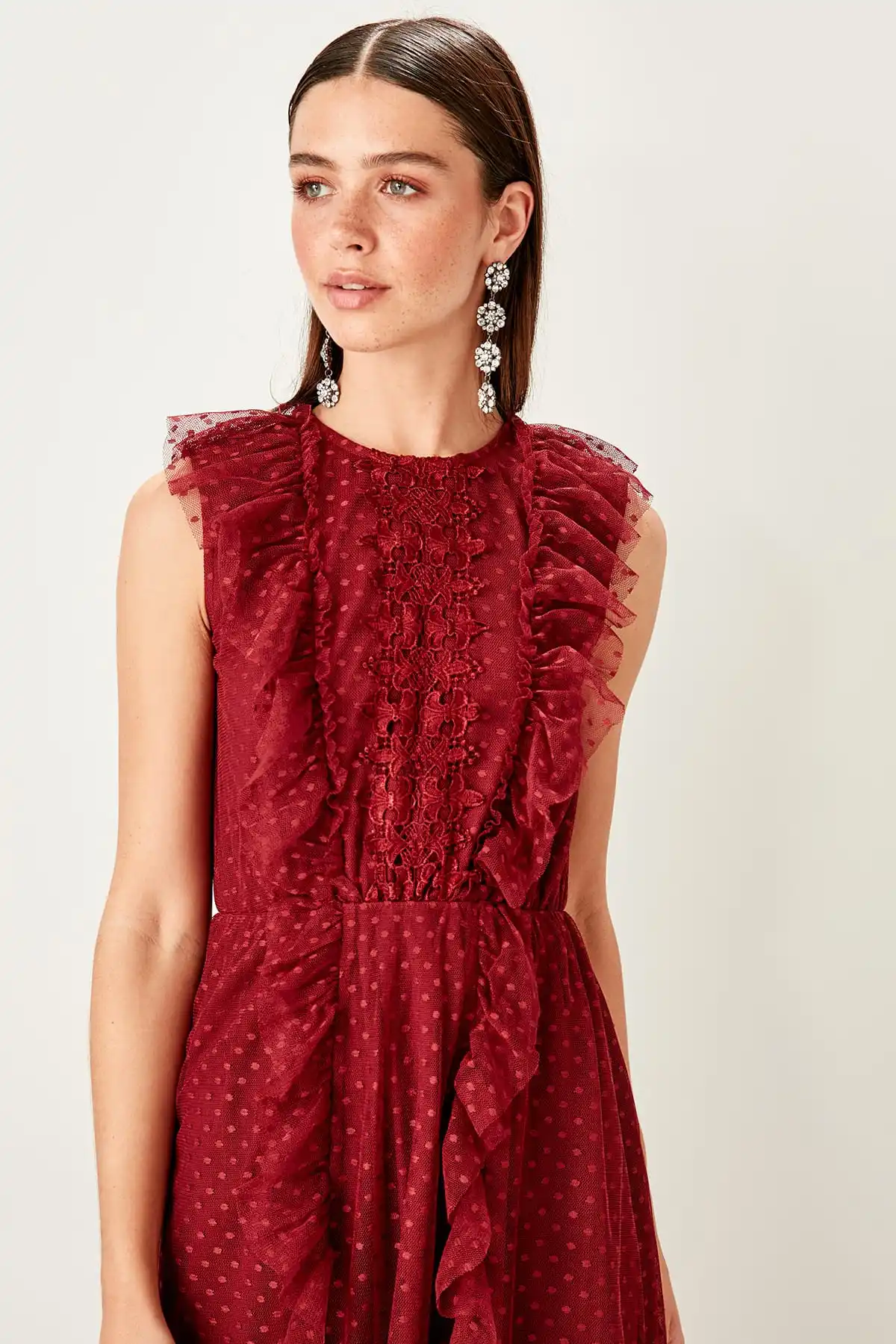 Trendyol/Газовое вечернее платье в горошек TPRSS19UT0163 | Свадьбы и торжества