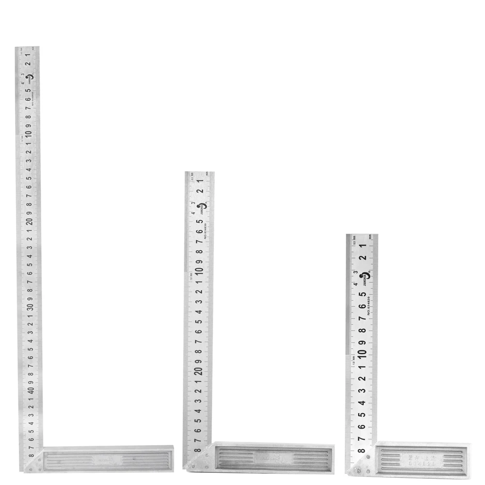 

QHTITEC 20/30/50cm 90 Degree Aluminum Alloy Right Angle Ruler Thickened Turn Ruler Stainless Steel Ruler Woodworking Tools