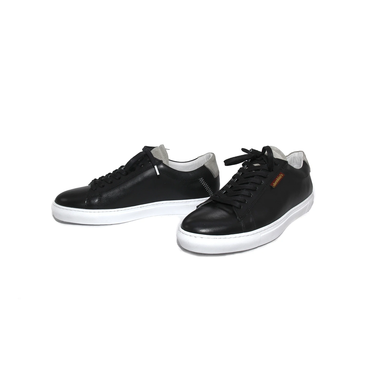 

Handmade Classic Black Sneakers with Black Aniline Leather, Full Leather Insoles, Lightweight Soles, Mens Sport Tennis Shoes