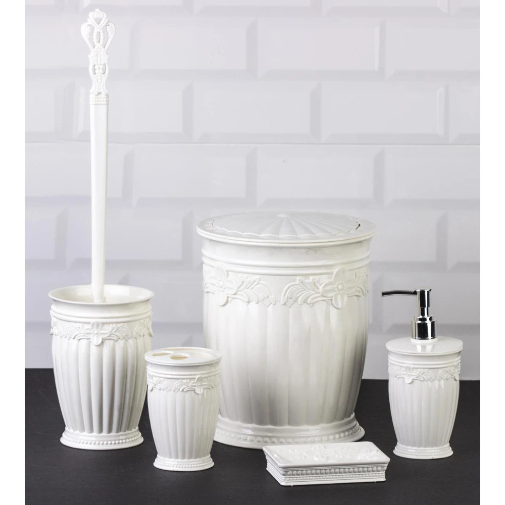 bathroom accessories decoration sets toothbrush trash can toilet brush soap dispenser 5pcs home organizer dowry products free global shipping