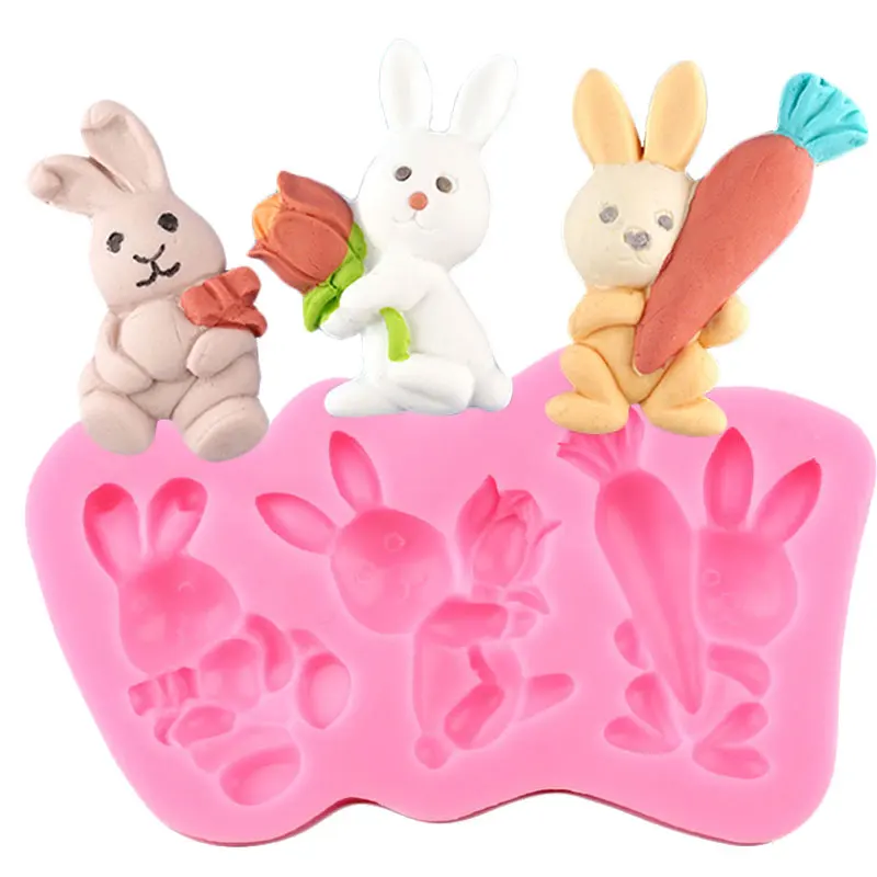 

Rabbit Carrot Silicone Molds 3D Craft Resin Clay Fondant Mould Cake Decorating Tools Candy Chocolate Gumpaste Moulds