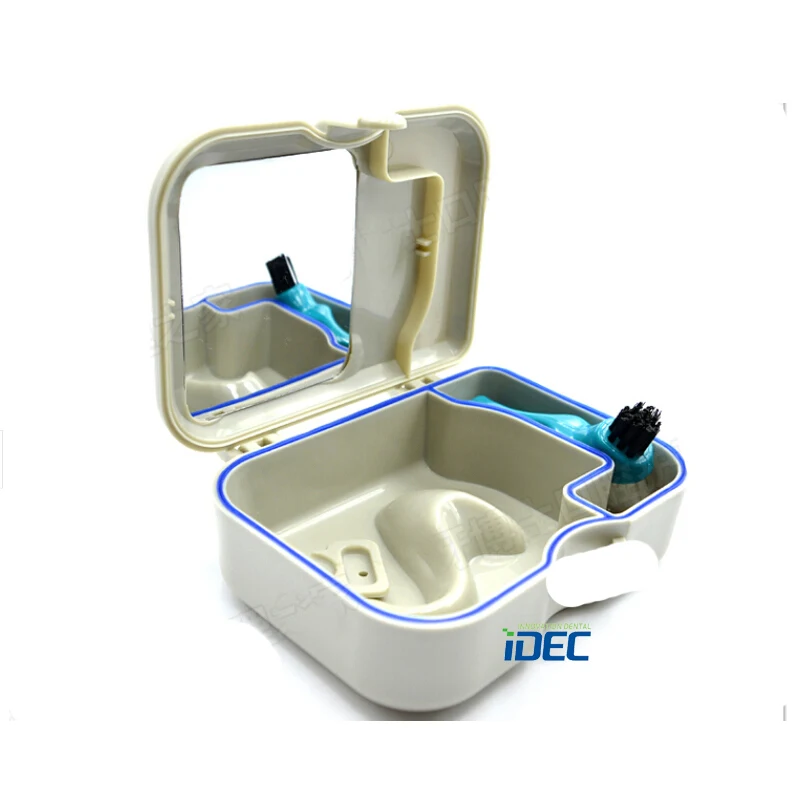 1 шт. чехол для хранения зубов с зеркалом и щеткой |