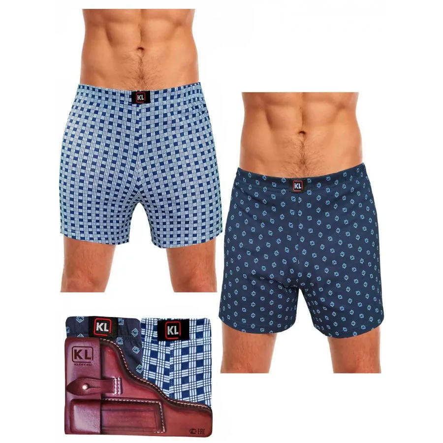 Комплект трусов мужских ККТР1424 светло-серый темно-синий | Мужская одежда
