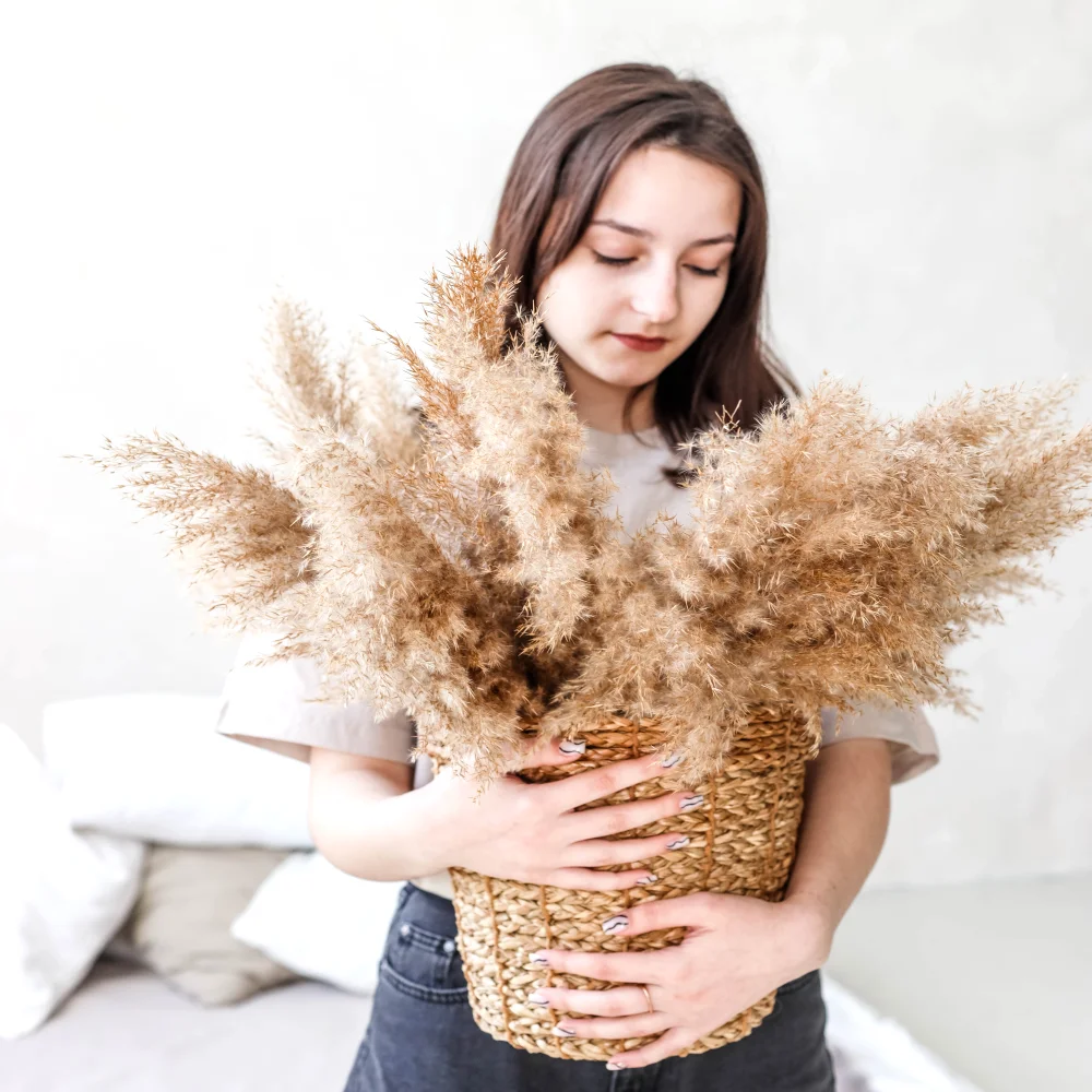 Пампасная трава 15 веток Декор Натуральные сушеные цветы свадебный букет