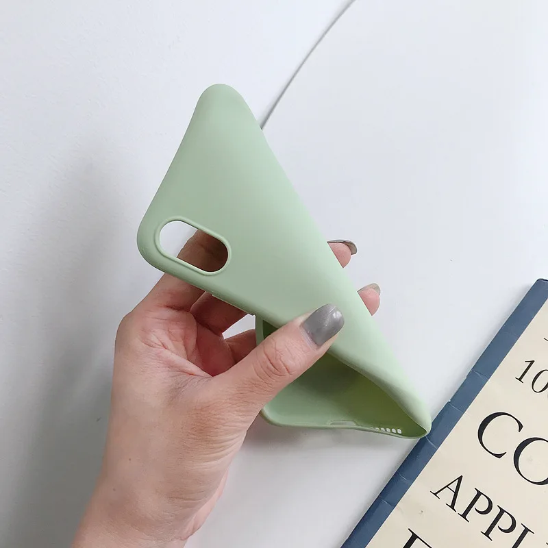 Ultra-thin silicone case Compatible with iPhone 12 11 Pro Max Mini Xs Max XR 7/8 Plus 6G / 6S Case Candy colors